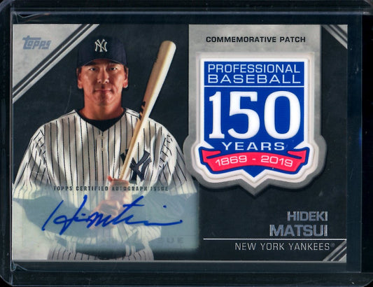 2019 Topps Hideki Matsui Commemorative Patch Auto /5 Yankees