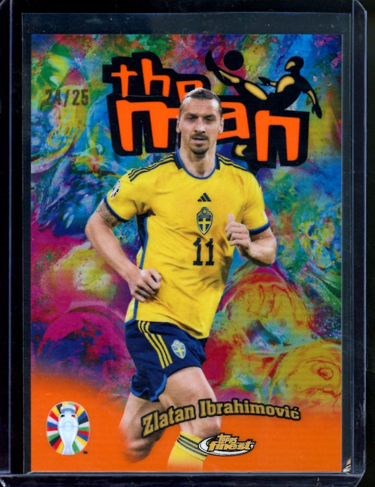 2023 Topps Finest UEFA Zlatan Ibrahimovic The Man Orange /25 Sweden