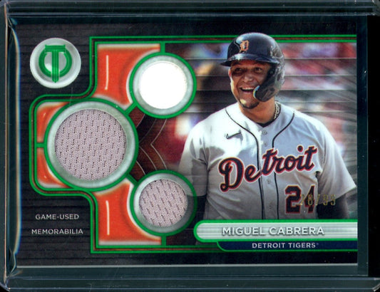2024 Topps Tribute Miguel Cabrera Triple Patch Green /99 Tigers