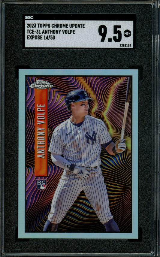 2023 Topps Chrome Update Anthony Volpe Rookie Expose /50 SGC 9.5 Yankees