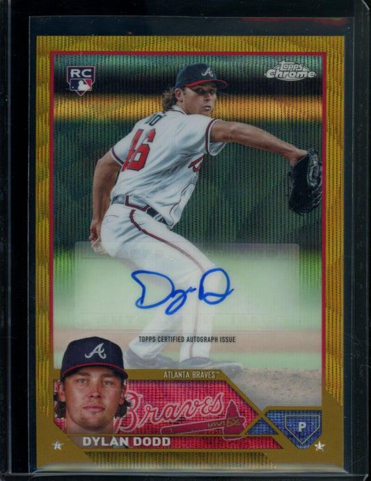 2023 Topps Chrome Update Dylan Dodd Rookie Gold Wave Auto /50 Braves