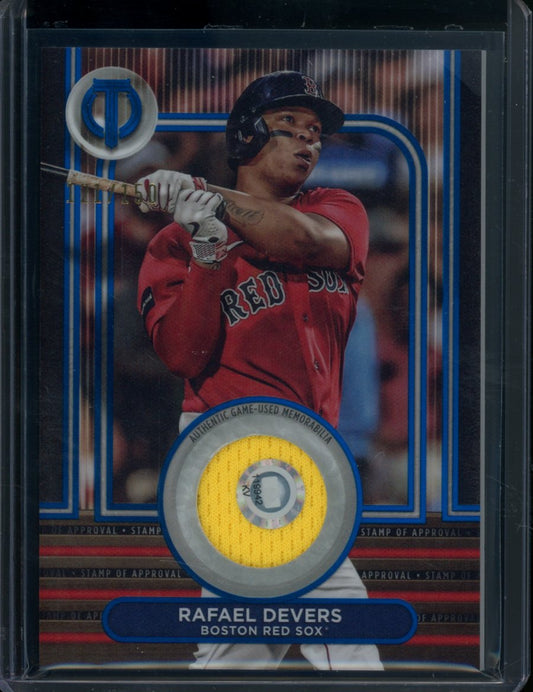 2024 Topps Tribute Rafael Devers Game Worn City Connect Patch Blue /150 Red Sox