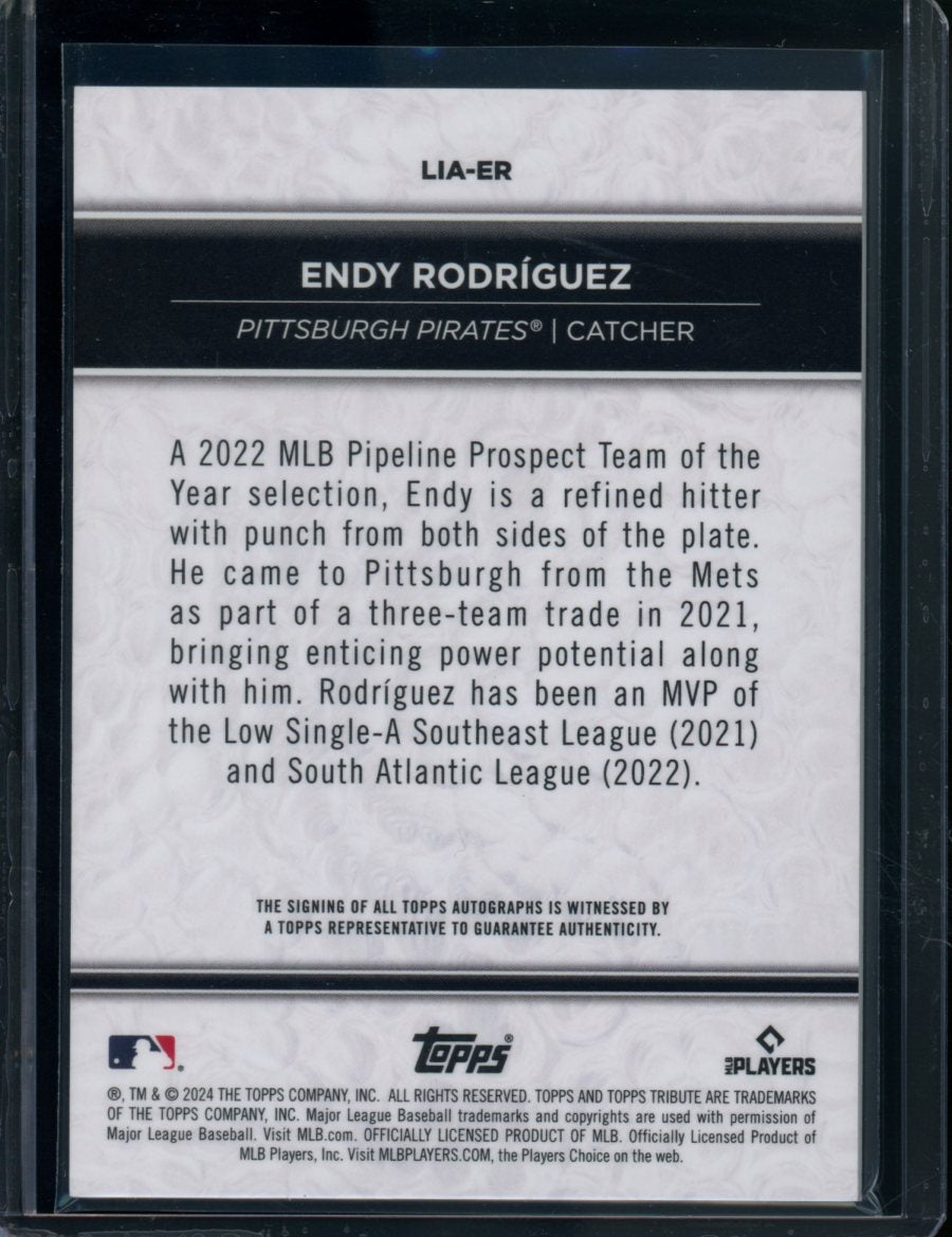 2024 Topps Tribute Endy Rodriguez Rookie Auto /99 Pirates