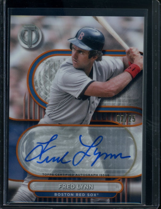 2024 Topps Tribute Fred Lynn Auto Orange /25 Red Sox
