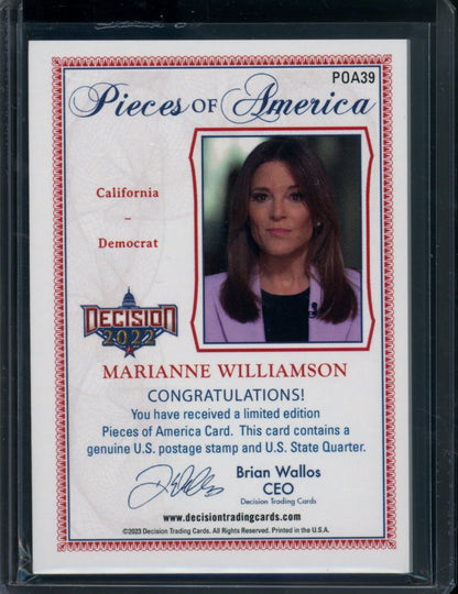 2022 Decision Marianne Williamson US Postage Stamp & Coin Patch /10