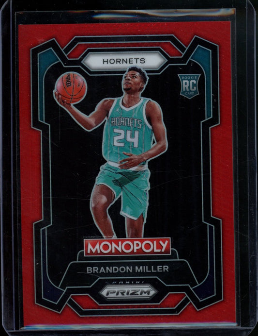 2023/24 Panini Prizm Monopoly Brandon Miller Rookie Red /99 Hornets