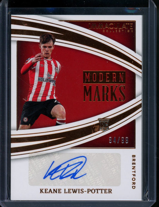 2022/23 Panini Immaculate Keane Lewis-Potter Rookie Modern Marks Auto /99 Brentford