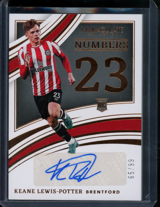 2022/23 Panini Immaculate Keane Lewis-Potter Rookie Numbers Auto /99 Brentford