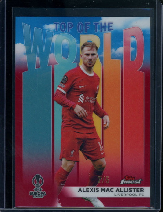 2024 Topps Finest Alexis Mac Allister Top of the World Red /5 Liverpool
