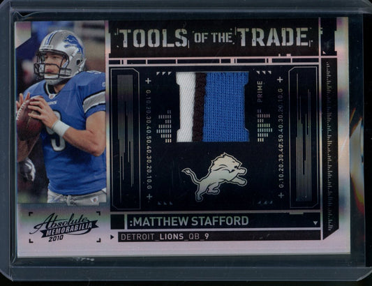 2010 Panini Absolute Matthew Stafford Tools of the Trade Patch /50 Lions