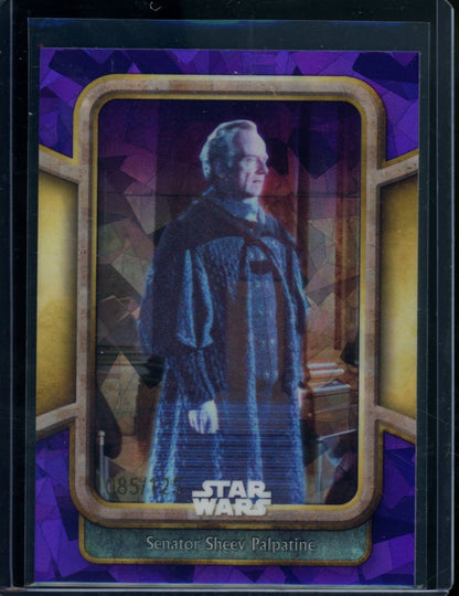 2024 Topps Chrome Sapphire Star Wars Senator Sheev Palpatine Purple /125 