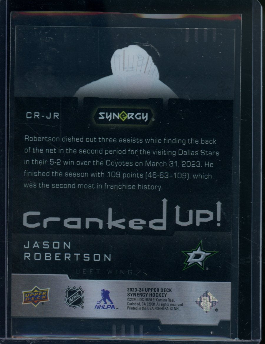 2023/24 Upper Deck Synergy Jason Robertson Cranked Up! Black /10 Stars
