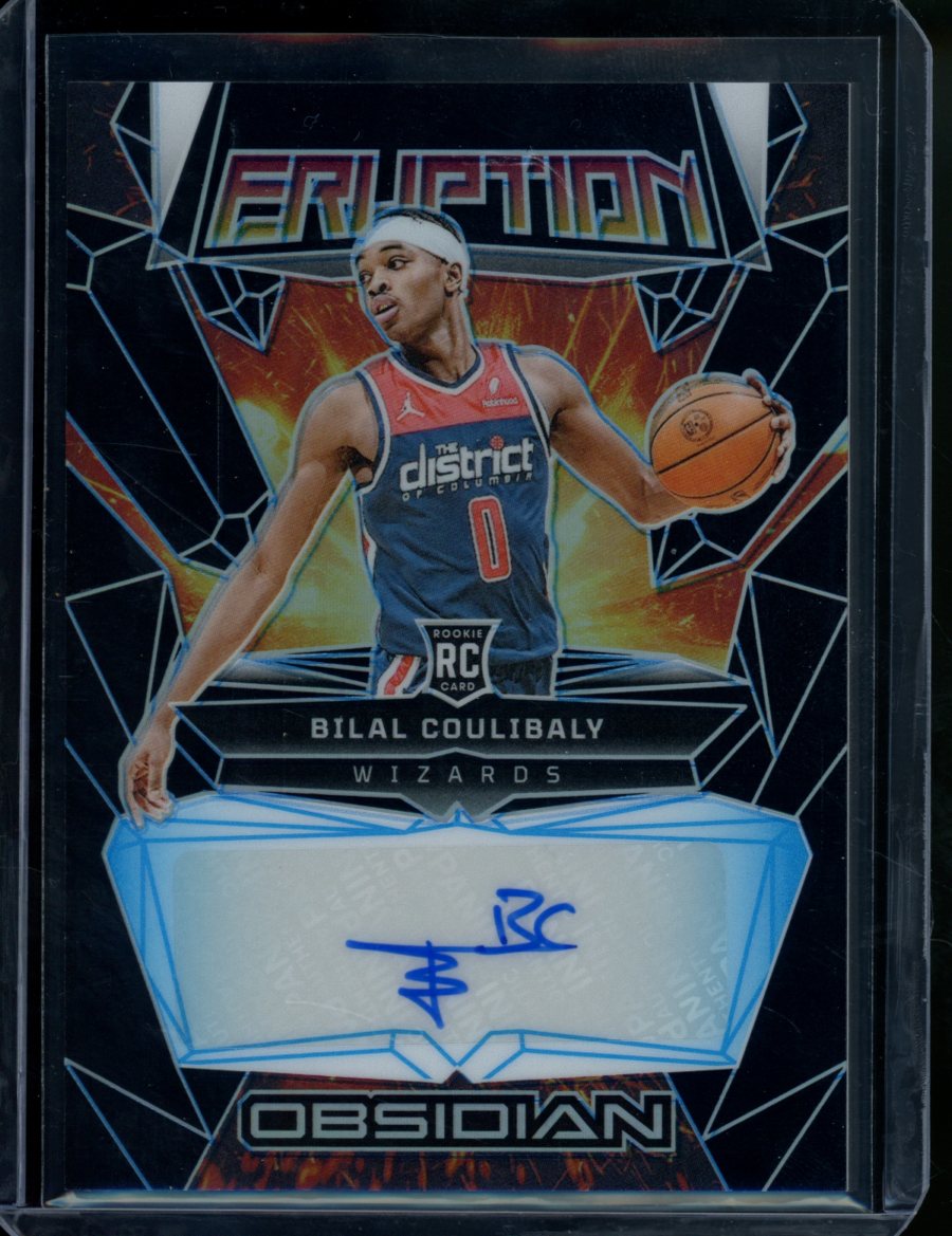 2023/24 Panini Obsidian Bilal Coulibaly Eruptions Auto Blue Etch /30 Wizards