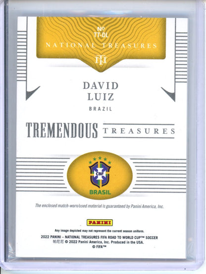 2022 Panini National Treasures David Luiz Tremendous Treasures Green /5 Brazil