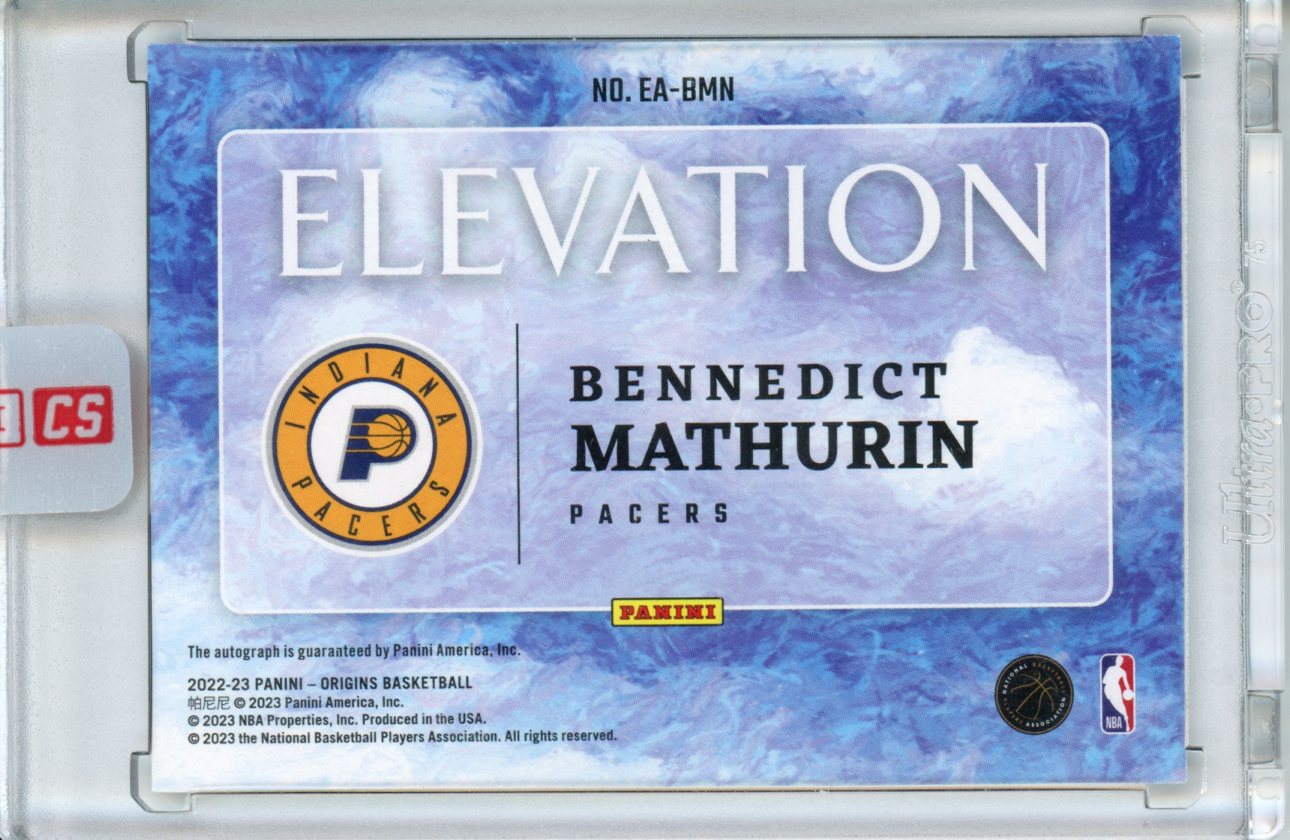  BENNEDICT MATHURIN RC AUTO MEM 2022-23 Chronicles /99 Gold  Standard Rookie Jersey Autographs Pacers Panini NM+-MT+ NBA Basketball :  Collectibles & Fine Art