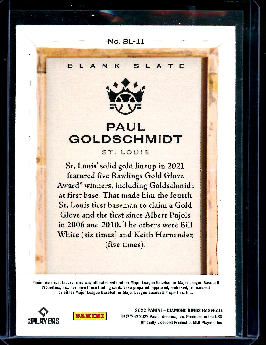 2022 Panini Diamond Kings Paul Goldschmidt Blank Slate SSP Cardinals