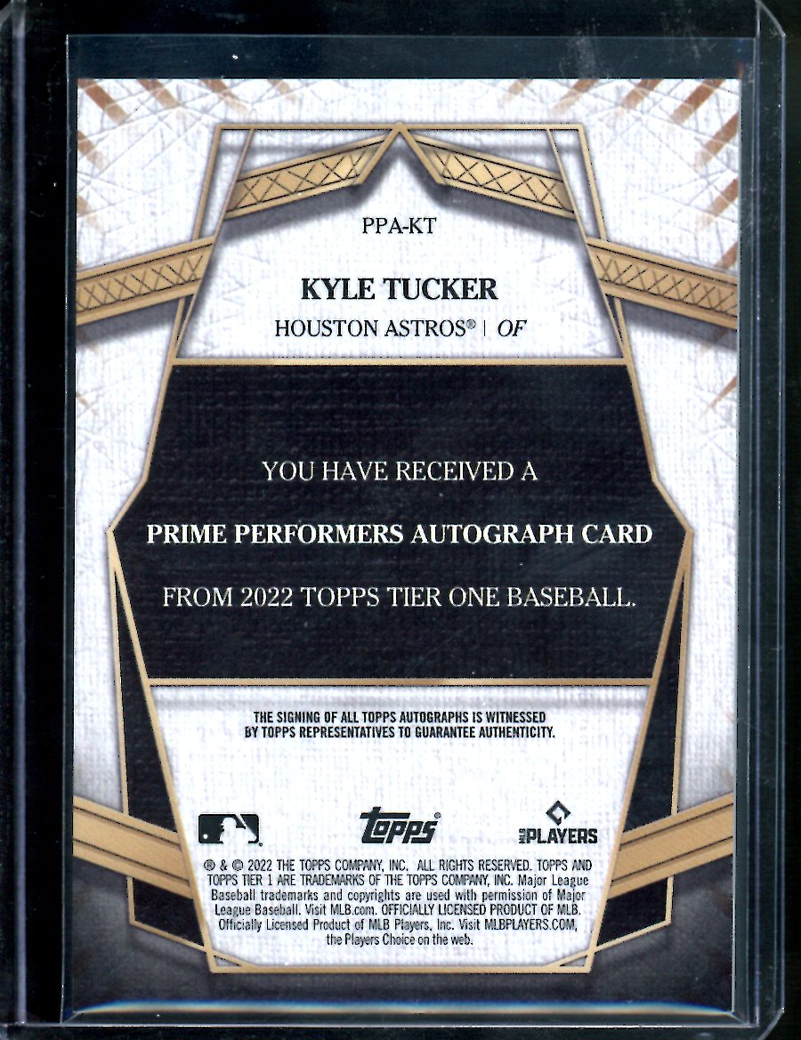 2022 Topps Tier One Kyle Tucker Auto /299 Astros