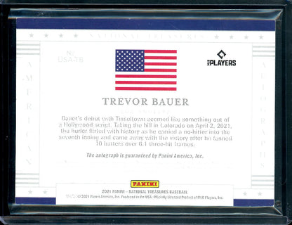 2021 Panini National Treasures Trevor Bauer American Auto /25 Dodgers