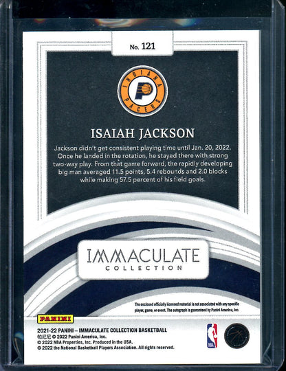 2021/22 Panini Immaculate Isaiah Jackson Rookie RPA Red /49 Pacers
