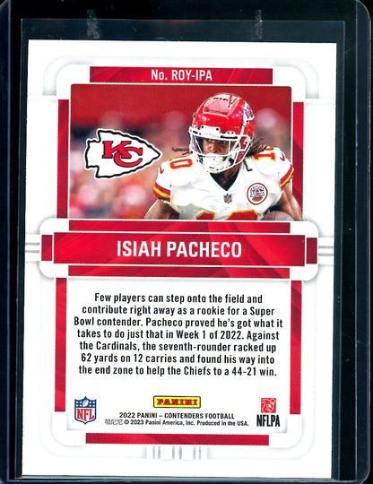 2022 Panini Contenders Isiah Pacheco Rookie of the Year Chiefs