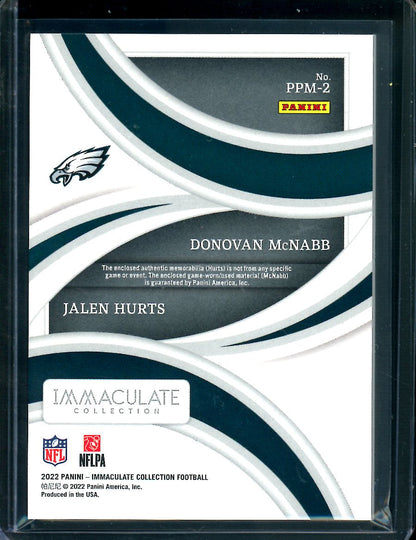 2022 Panini Immaculate Donovan McNabb/Jalen Hurts Dual Patch /99 Eagles