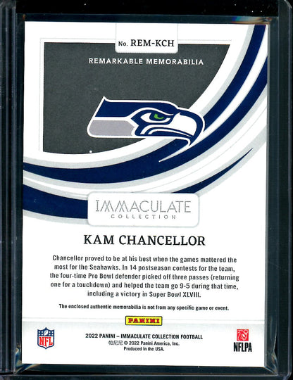 2022 Panini Immaculate Kam Chancellor Patch Gold /10 Seahawks
