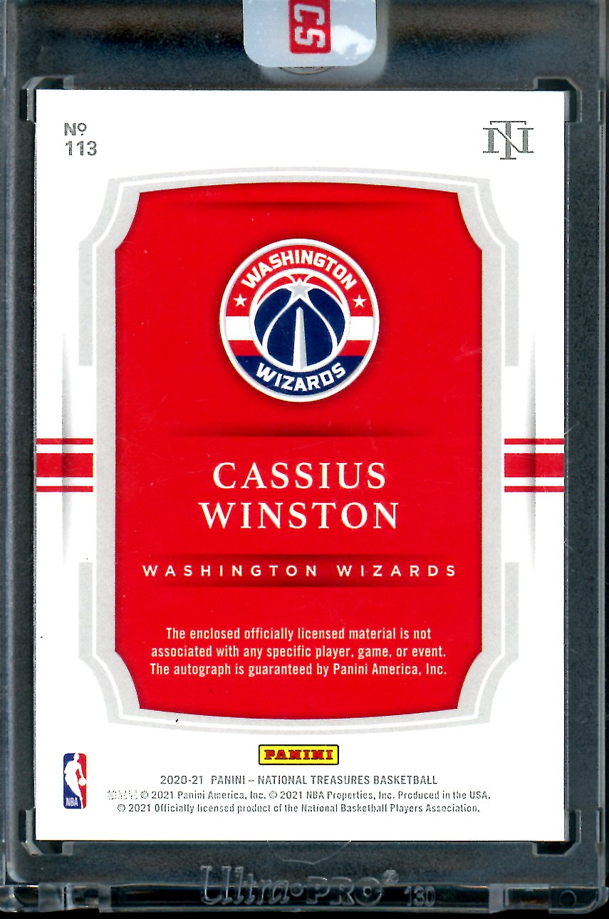 2020/21 Panini National Treasures Cassius Winston Rookie True RPA /99 Wizards