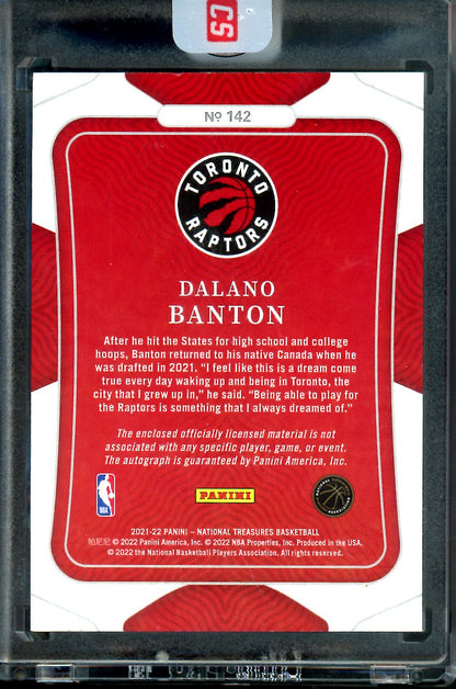 2021/22 Panini National Treasures Dalano Banton Rookie True RPA /99 Raptors