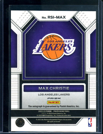 2022/23 Panini Prizm Max Christie Rookie Auto Silver Lakers