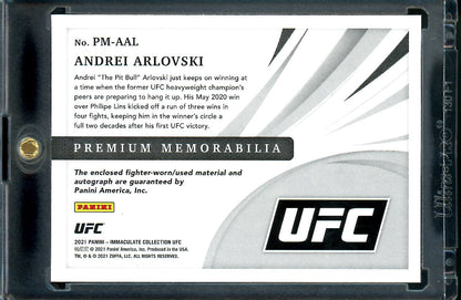 2021 Panini Immaculate Andrei Arlovski Patch Auto /8 UFC