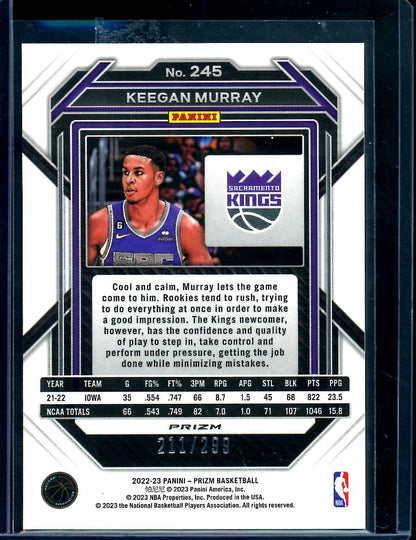 2022/23 Panini Prizm Keegan Murray Rookie Red /299 Kings