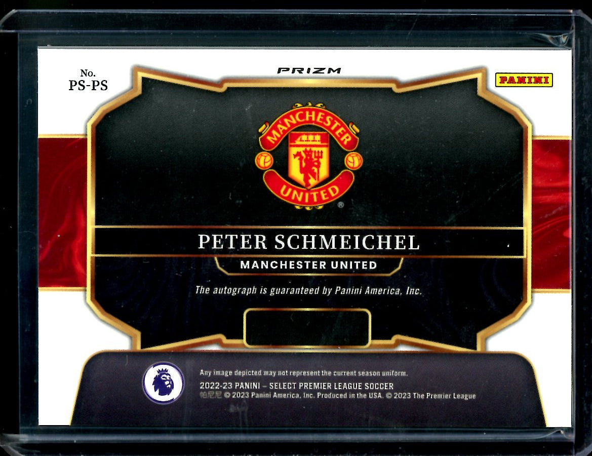 2022/23 Panini Select Peter Schmeichel Pitchside Auto Manchester United