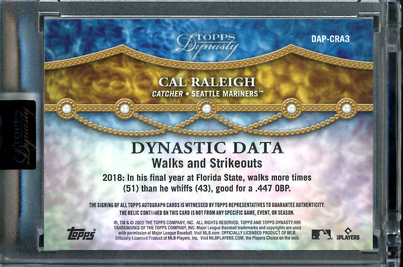 2022 Topps Dynasty Cal Raleigh Rookie RPA /10 Mariners