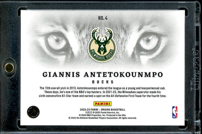 2022/23 Panini Origins Giannis Antetokounmpo Tiger Eyes SSP Bucks