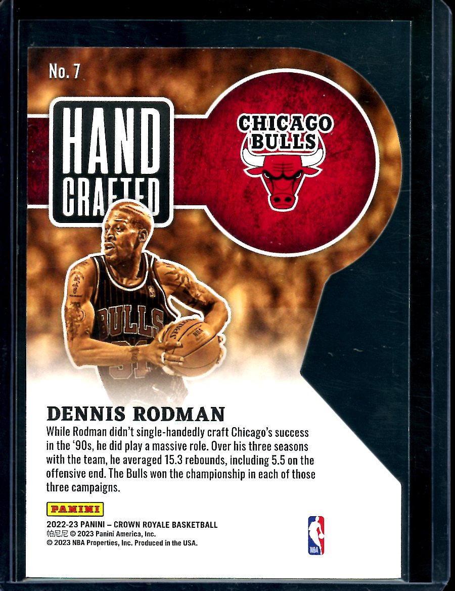 2022/23 Panini Crown Royale Dennis Rodman Hand Crafted /99 Bulls