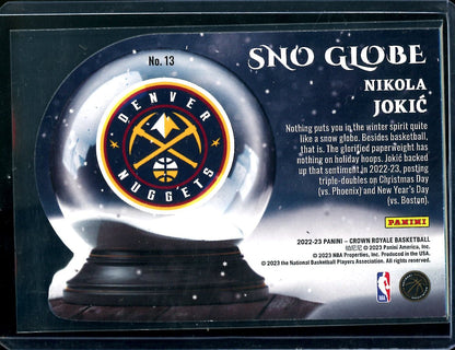 2022/23 Panini Crown Royale Nikola Jokic Sno-Globe /99 Nuggets