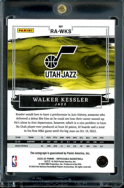 2022/23 Panini Impeccable Walker Kessler Rookie Auto Gold /10 Jazz