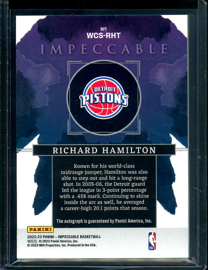 2022/23 Panini Impeccable Richard Hamilton Watercolor Auto /49 Pistons