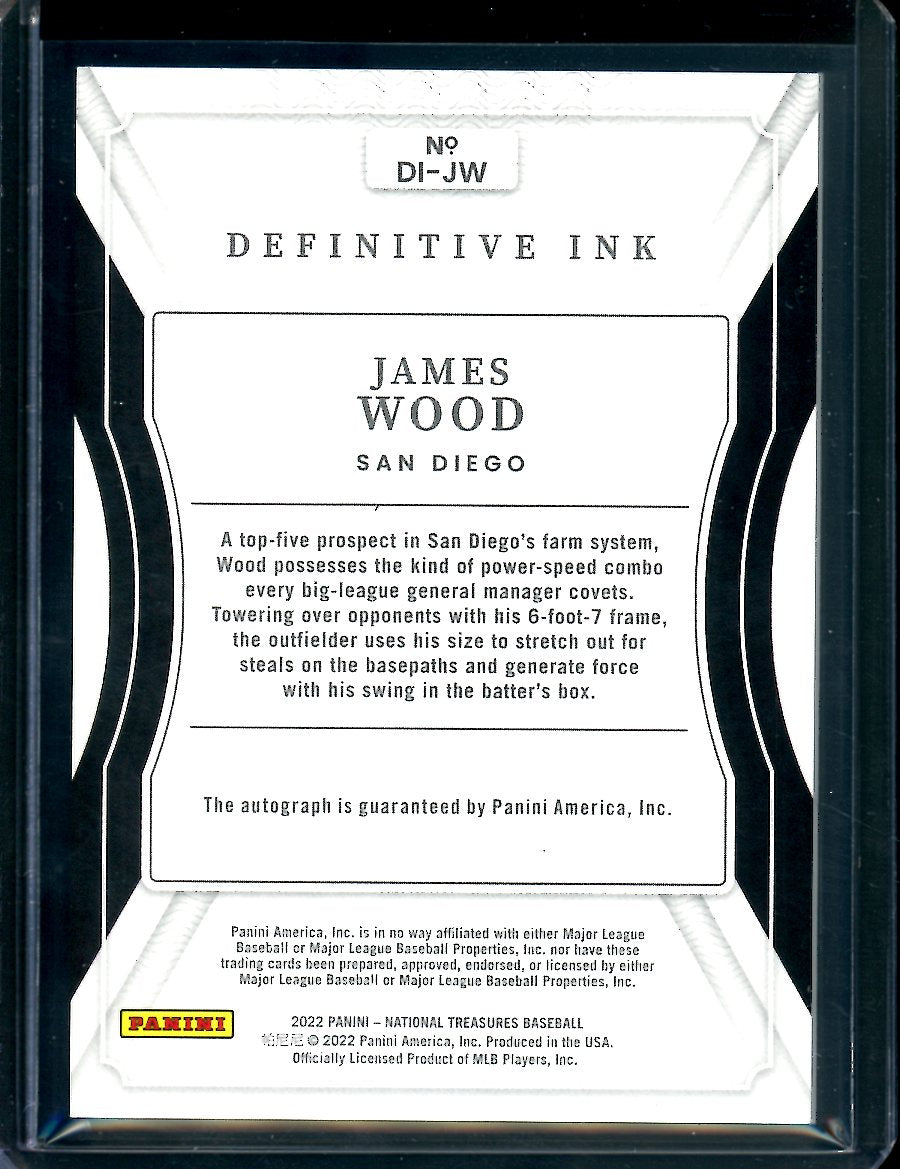 2022 Panini National Treasures James Wood Definitive Ink Auto /99 Nationals