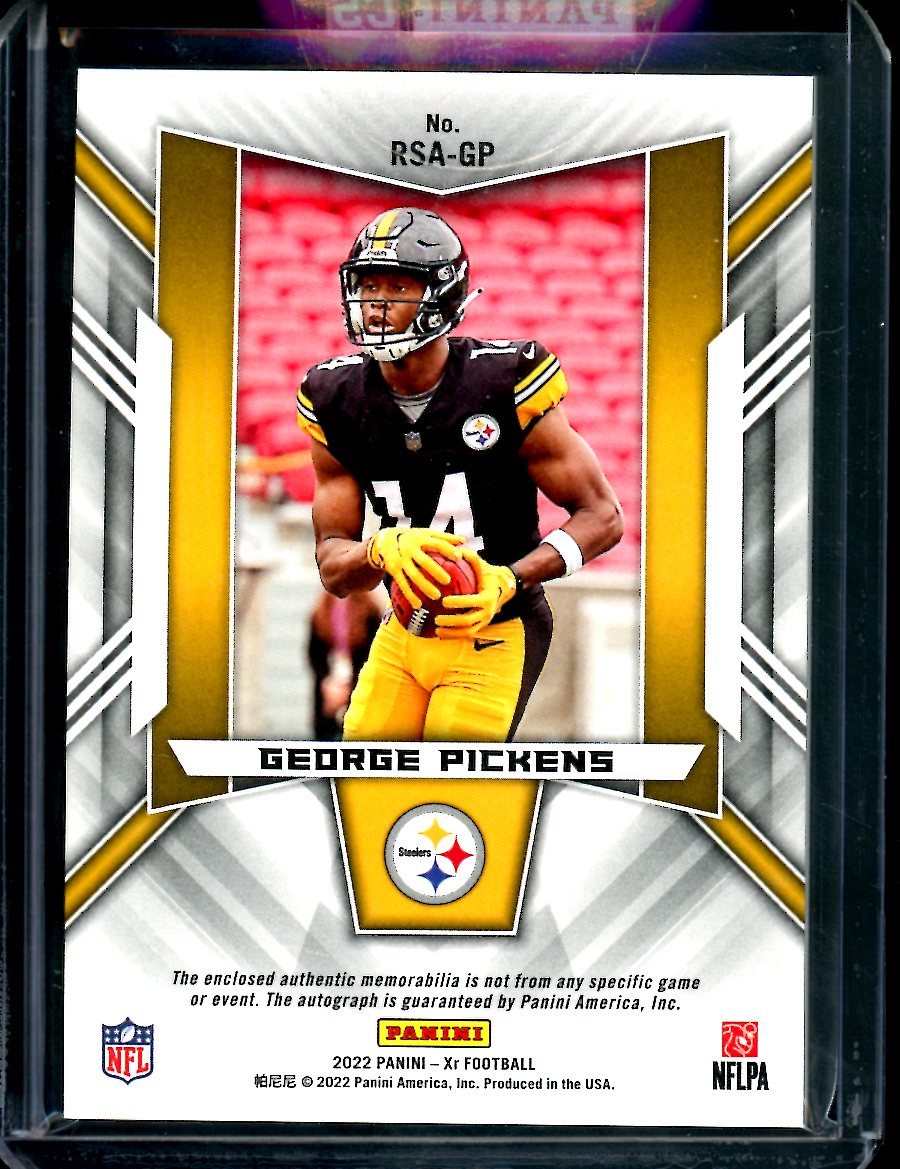 2022 Panini XR George Pickens Rookie Auto RPA Red /75 Steelers