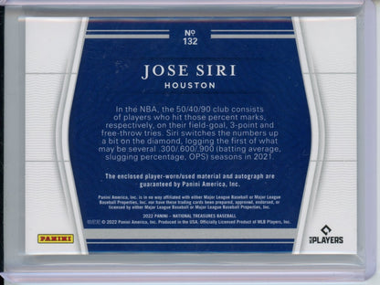 2022 Panini National Treasures Jose Siri Rookie RPA Gold /25 Astros